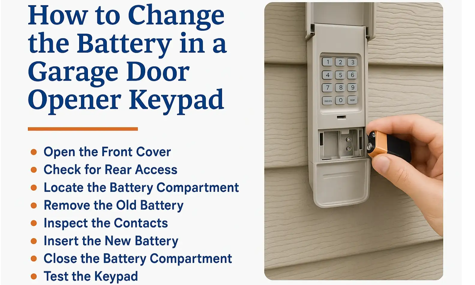 How to Change the Battery in a Garage Door Opener Keypad