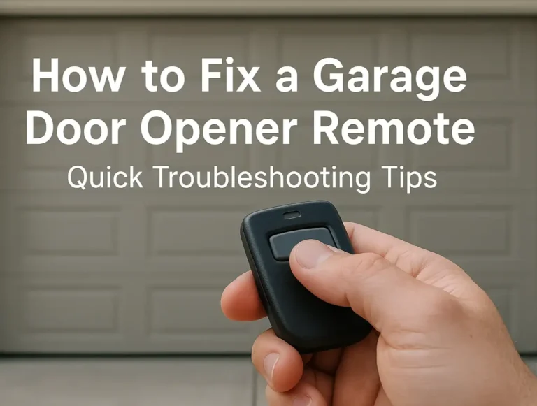 How to Fix a Garage Door Opener Remote: Quick Troubleshooting Tips