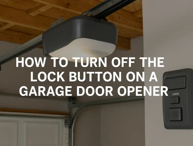 How to Turn Off the Lock Button on a Garage Door Opener: Troubleshooting Guide