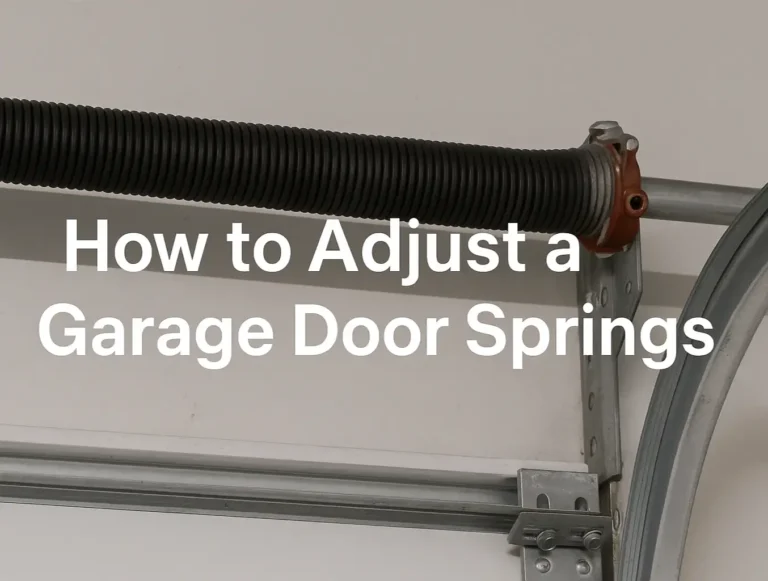 How to Adjust a Garage Door Spring: What to Know
