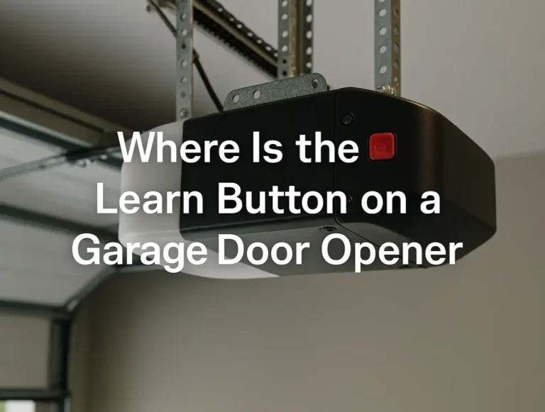 Where Is the Learn Button on a Garage Door Opener: How to Find and Use It