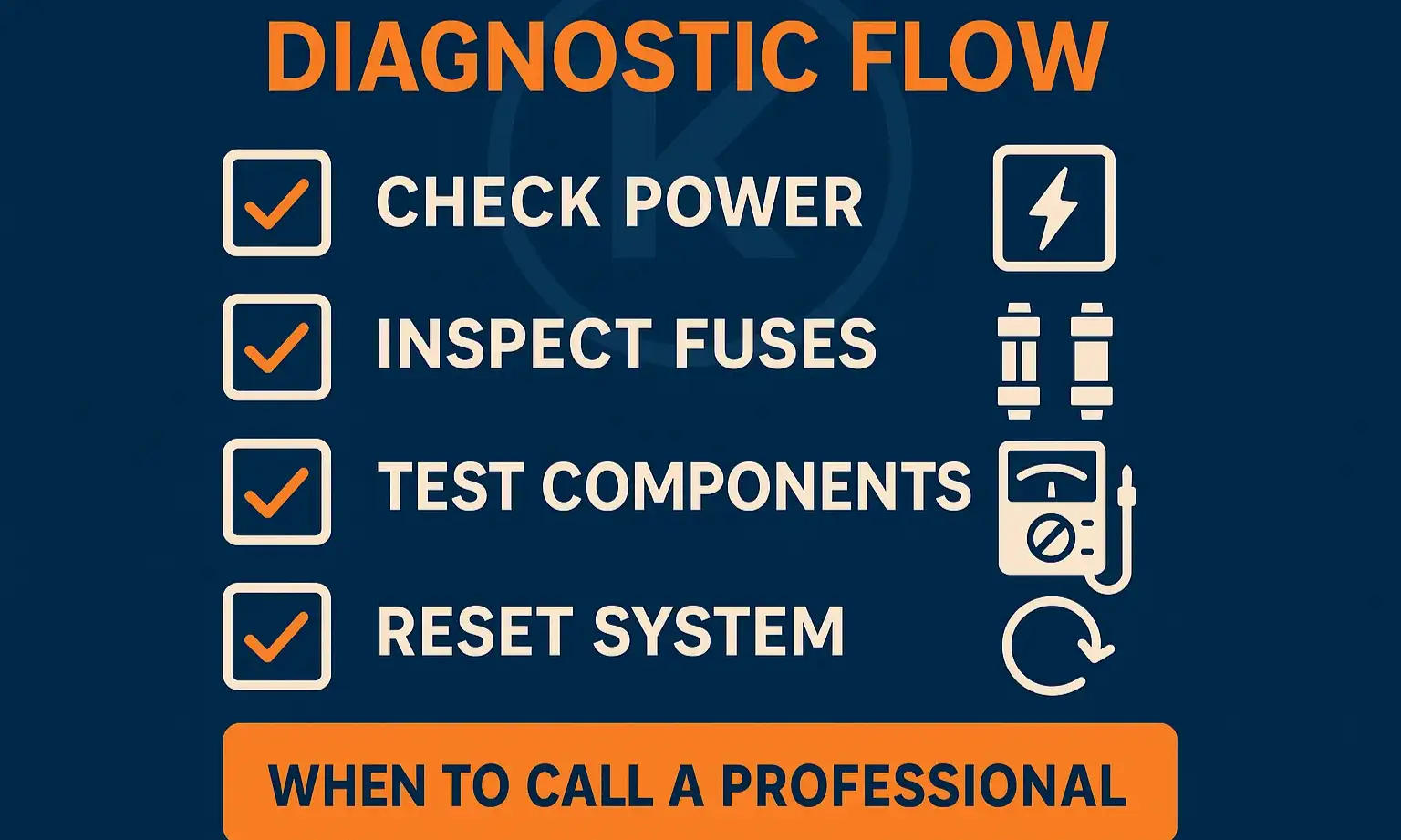 Checklist to troubleshoot safely and know when to call a pro