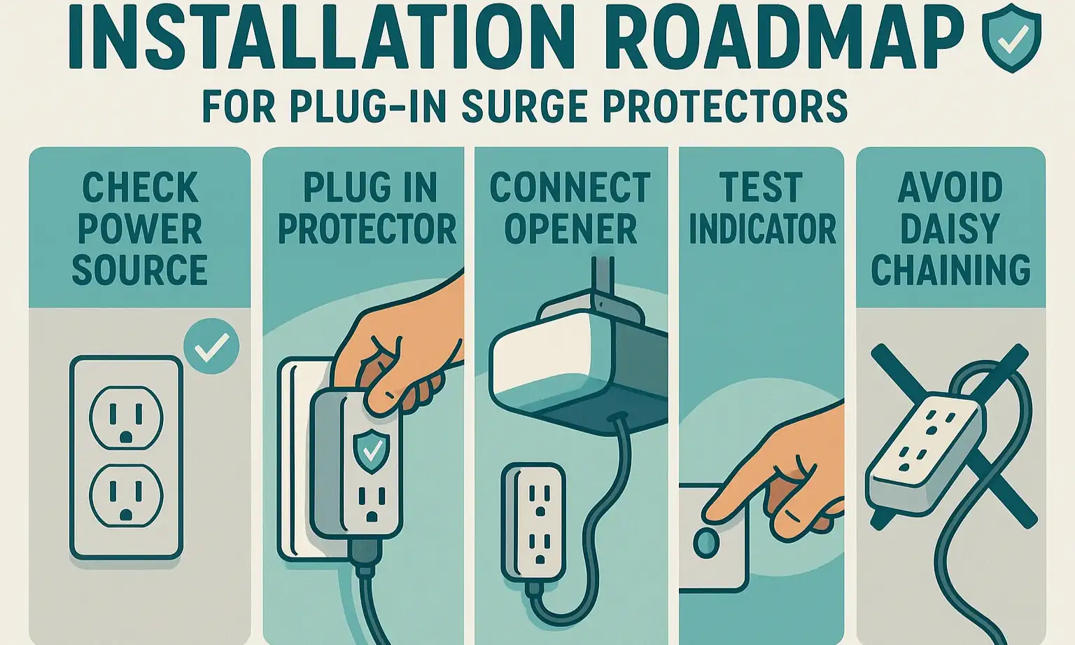 Step-by-step: plug in surge protector and connect opener safely