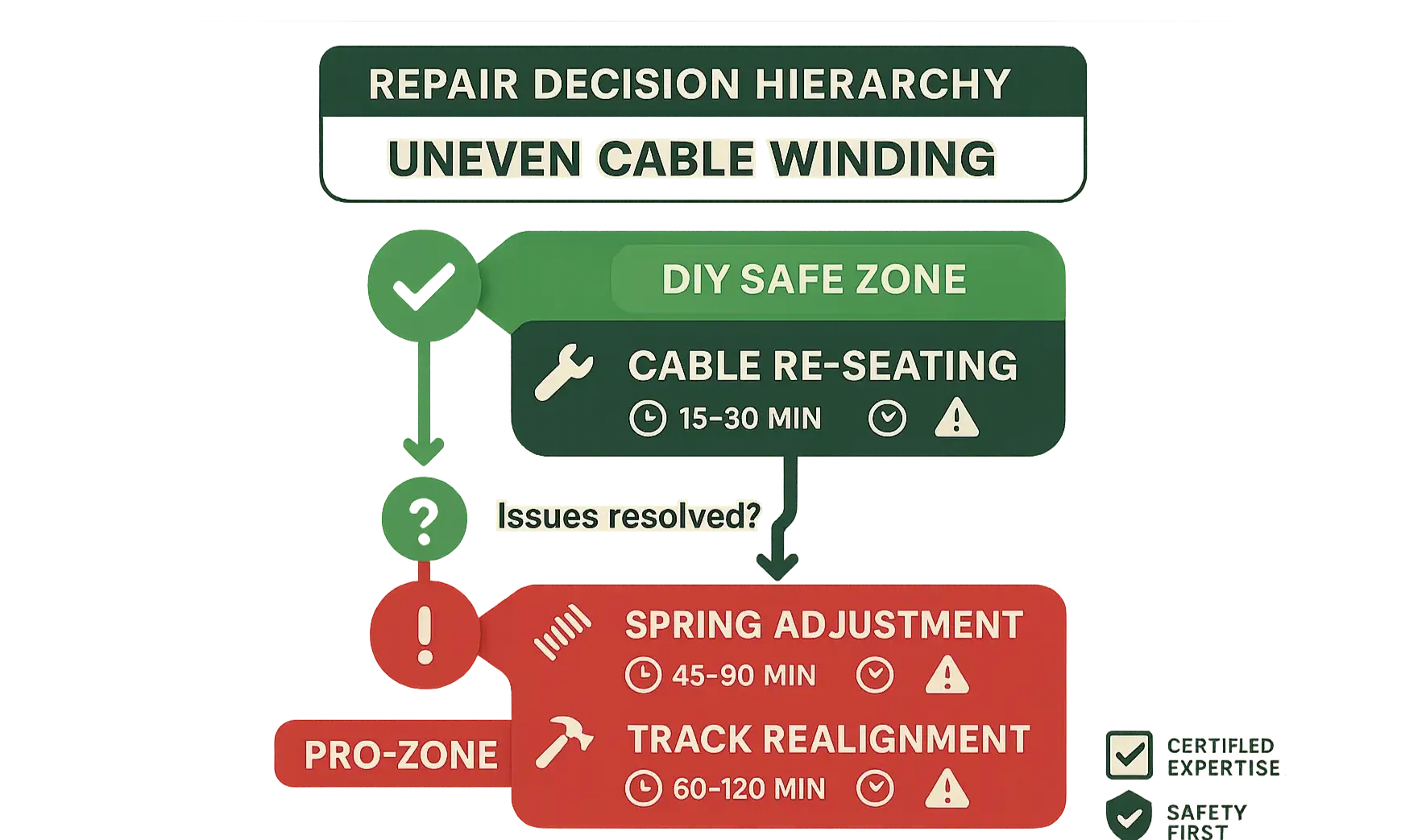 A clear repair roadmap empowers confident decision-making by distinguishing simple safe tasks from high-risk repairs that require professional expertise.