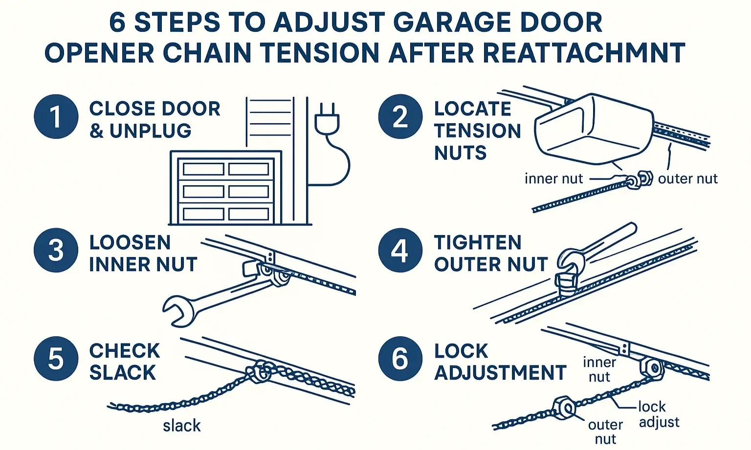 Step-by-Step Garage Door Chain Tension Adjustment