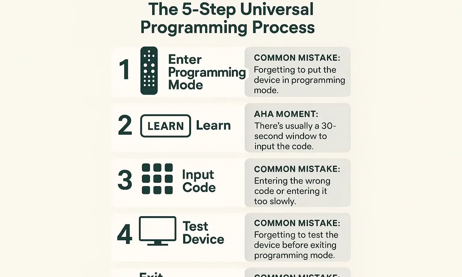 Universal Remote Programming Quick Reference Guide