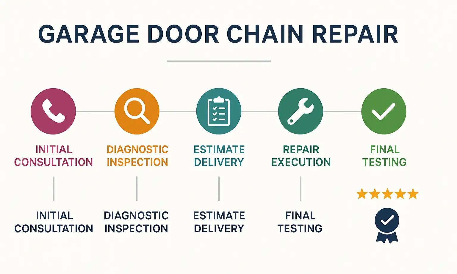 Know what to expect: The professional repair process for complex garage door opener chain issues, made transparent for peace of mind.