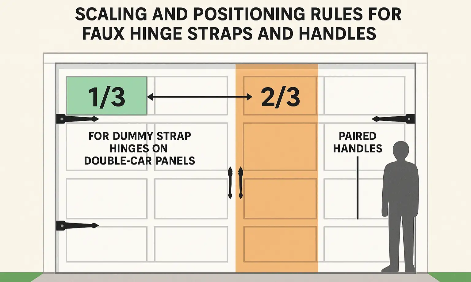 scaling and positioning rules for faux hinge straps