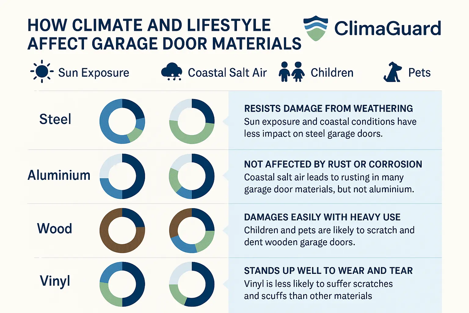 A decision tree or flowchart that guides a user through questions about their lifestyle, climate, and budget to recommend the best low-maintenance garage door material.