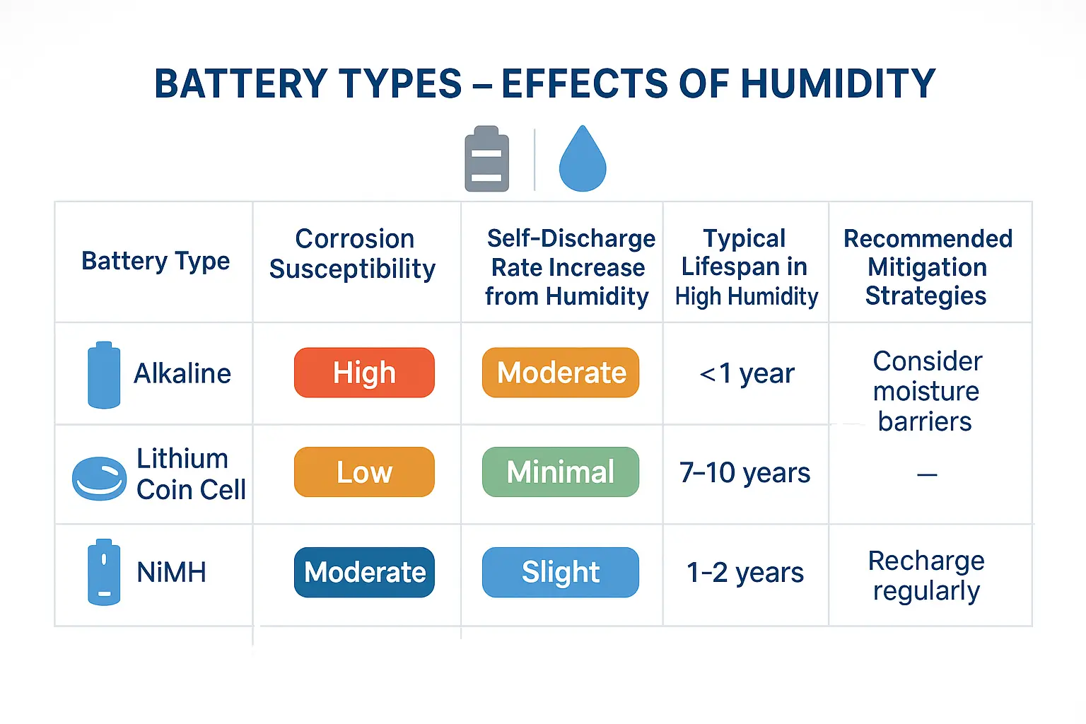 Compare battery chemistries to choose the best garage door opener battery for humid environments and extend your device’s lifespan.