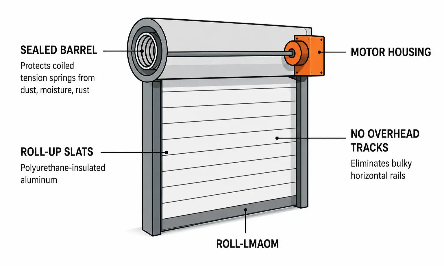 Sealed Barrel For Rolled Garage Door