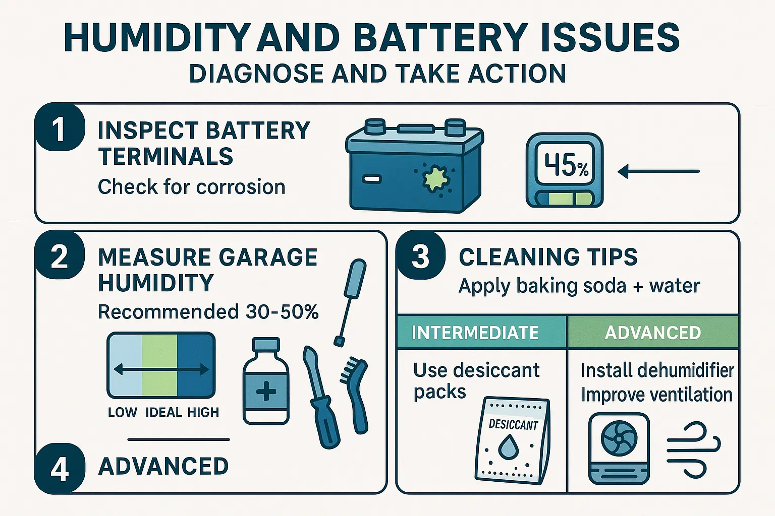 Your practical, tiered plan to protect garage door opener batteries from humidity, ensuring reliable operation year-round.
