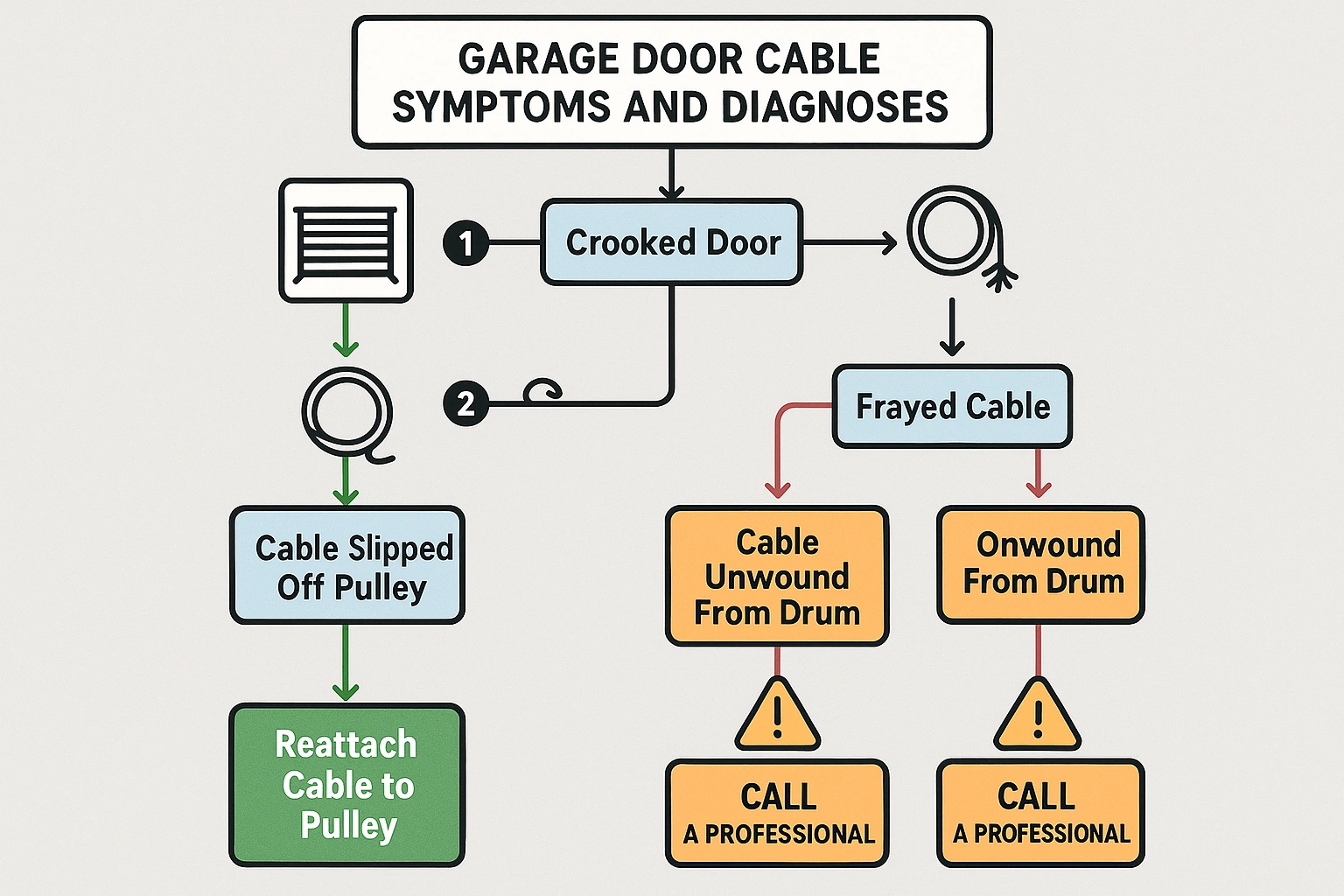 Step-by-step troubleshooting guide for garage door cable issues helps users identify symptoms, understand causes, and choose safe solutions or professional help when needed.