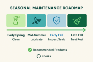 A clean, visually appealing seasonal checklist infographic.