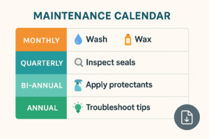 Follow this comprehensive maintenance calendar to protect your coastal garage door and extend its lifespan effectively.