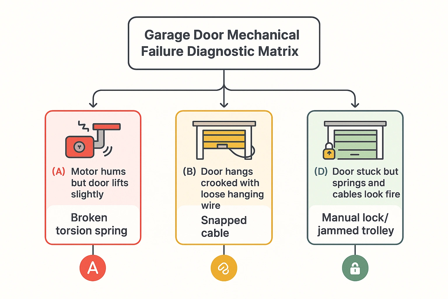 Diagnostic matrix of automatic door service
