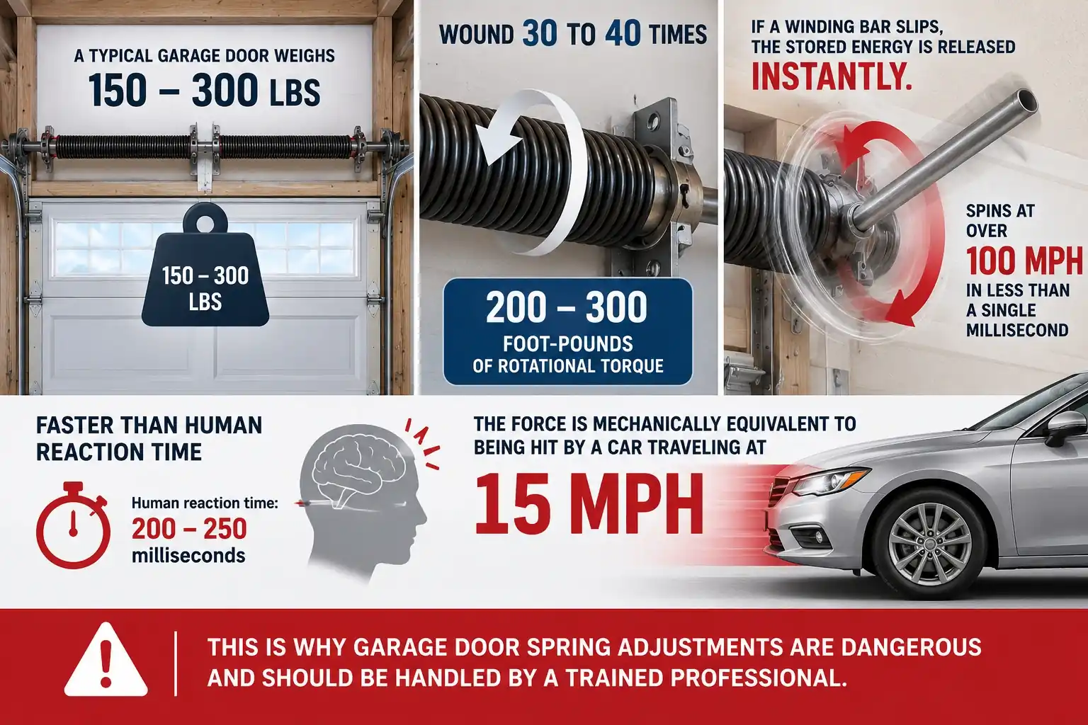 Garage Door Spring Safety Infographic