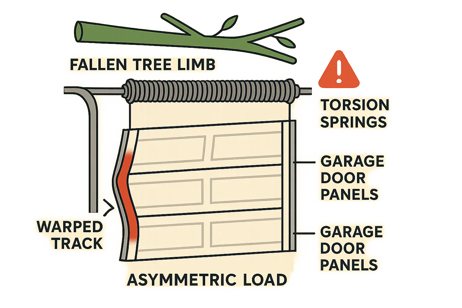 Follow this clear 5-step emergency protocol to safeguard your family, property, and insurance claim process right after a tree limb falls on your garage door.