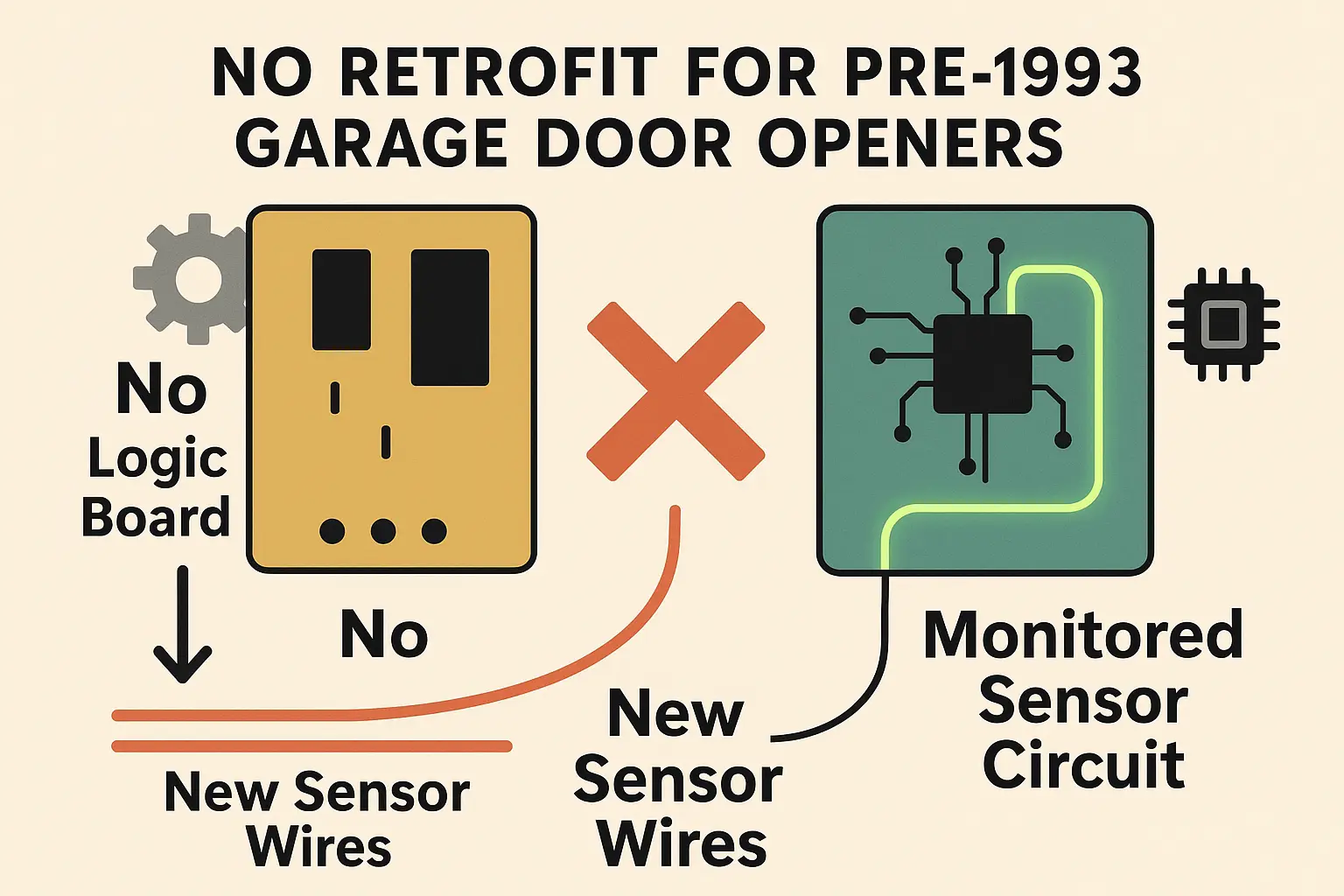 A simple 3-step DIY safety test to check if your garage door opener meets UL 325 standards: check manufacture date, verify presence of photo-eye sensors, and perform a 2x4 block reversal test.
