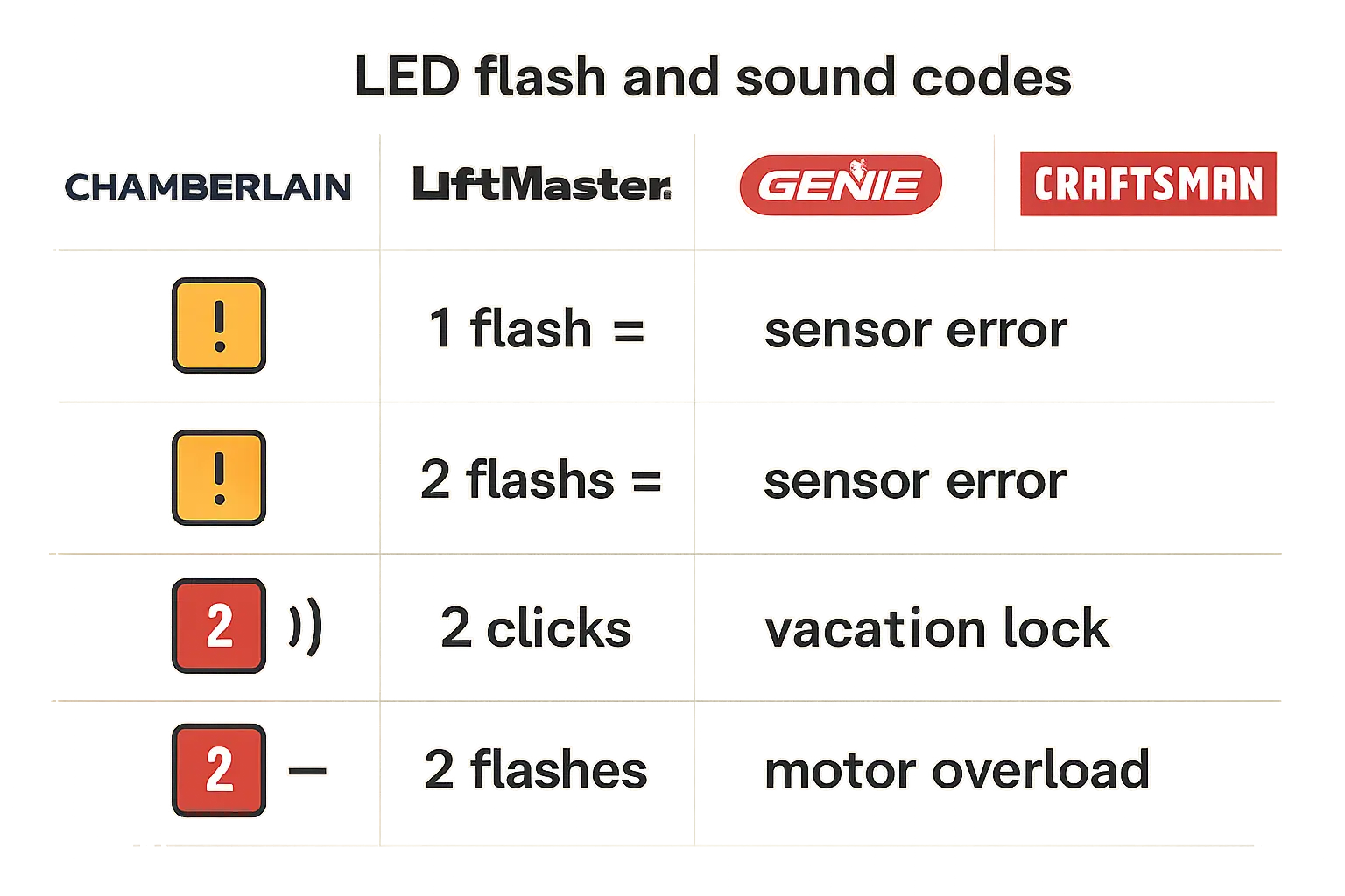 Brand Specific Error Codes