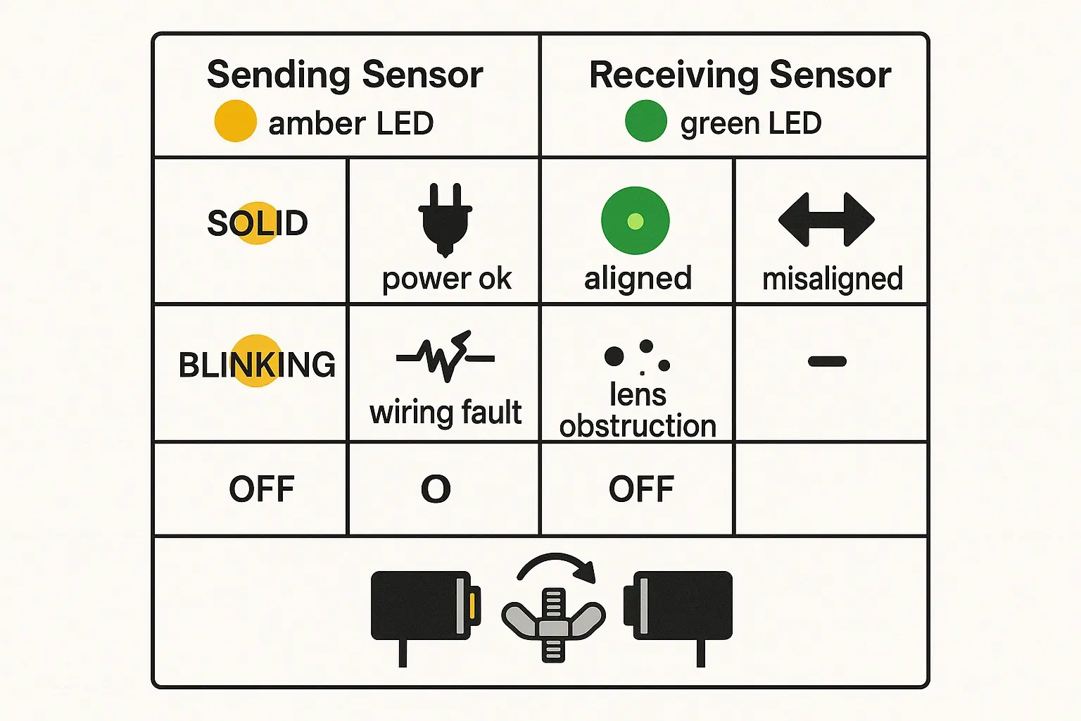 This image anchors safe DIY troubleshooting techniques for LiftMaster sensors, highlighting the approved temporary override and professional wire testing while strongly warning against risky hacks.