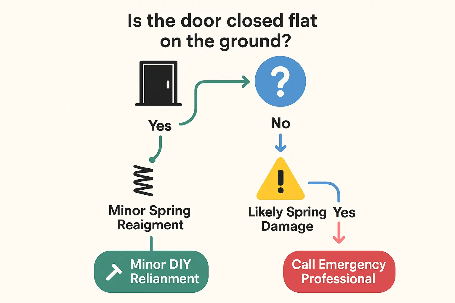 Post-wind gust repair decision tree that simplifies complex safety assessment into clear yes/no steps, boosting homeowner confidence and reducing risk.