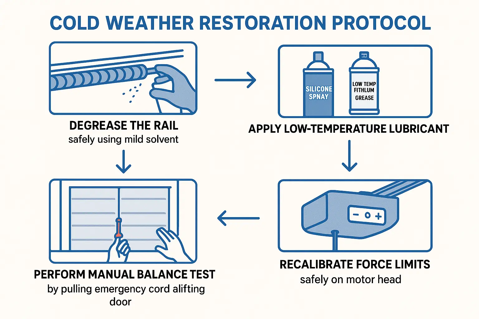 Follow these four clear steps to restore the operation of your screw-drive garage door opener in freezing conditions and avoid costly repairs.